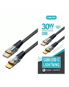 CABO KIMASTER LIGHTNING USB-C 30W CB827P PRETO ORIGINAL