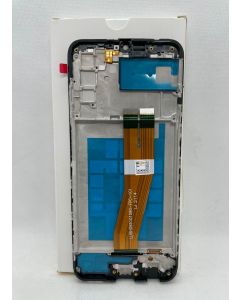 FRONTAL TELA DISPLAY SAMSUNG A03S A037 PRETA COM ARO NACIONAL LCD