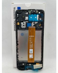 FRONTAL TELA DISPLAY SAMSUNG A02 A022 PRETA COM ARO NACIONAL LCD