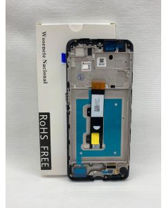 FRONTAL TELA DISPLAY MOTO E22 XT2239 PRETO COM ARO NACIONAL