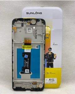 FRONTAL TELA DISPLAY MOTO E22 XT2239 PRETO COM ARO ORIGINAL SUNLONG