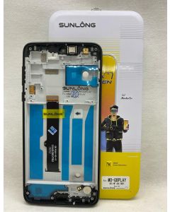 FRONTAL TELA DISPLAY MOTO G8 PLAY XT2015 / ONE MACRO XT2016 PRETO COM ARO ORIGINAL SUNLONG