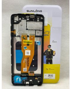FRONTAL TELA DISPLAY SAMSUNG A05 A055 PRETA COM ARO SUNLONG