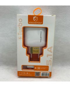 CARREGADOR H'MASTON MICRO-USB TURBO 5.1A ORIGINAL