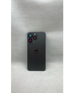 TAMPA TRASEIRA IPHONE 15 PRO MAX TITÂNIO PRETA C/FLEX NFC (COMPLETA)