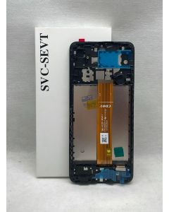 FRONTAL TELA DISPLAY SAMSUNG A02 A022 PRETA COM ARO ORIGINAL LCD